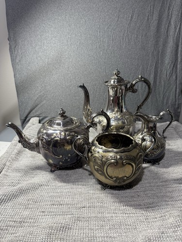 Antique silver plated tea set - antique,