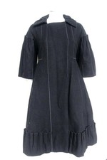Louis Vuitton Black Pleated Trim Swing Coat F38 Uk 10