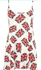 New Ladies Womens Union Jack Flag UK Printed dress/top