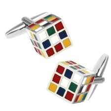 Rubik Toy Style Game Cube Cufflinks Novelty Play Colour Shirt Cuff Links Fashion