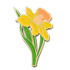 Daffodil flower pin badge - flower,