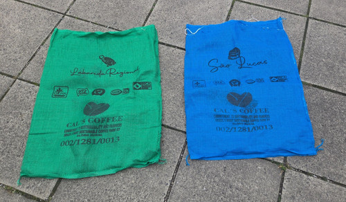 Empty brazilian coffee sacks - empty,