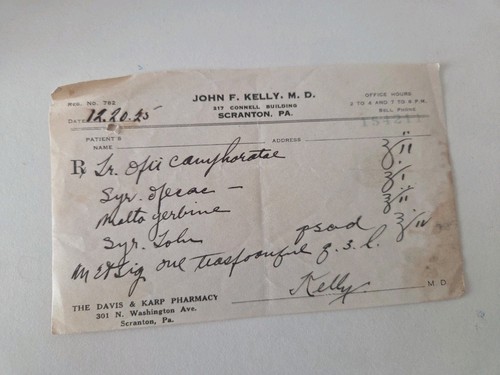 Antique opium prescription - opium,