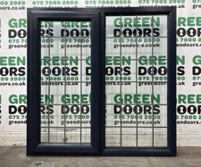 BLACK LEADED HERITAGE WINDOW GEORGIAN BARS UPVC WOODGRAIN EXTERNAL CASEMENT NEW