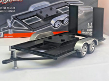 Diecast Metal Car Van Loading 4 Wheel Trailer Transporter 1/18 Scale Motormax