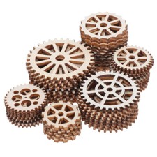 50 Pcs Wooden Cogs and Gears