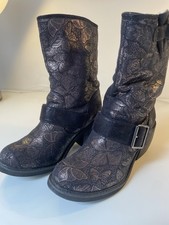 Irregular Choice Women's Boots Glittery Butterfly Biker Style EUR 40
