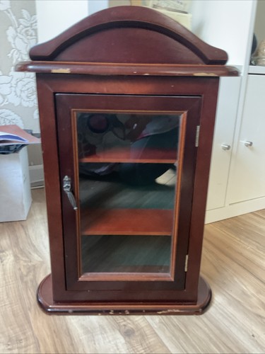Vintage dark wood curio - wood,