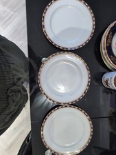 Vintage Small Dinner Plate X 3 Wood & Sons Windsor Semi Porcelain