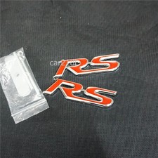 Red Chrome Silver RS Metal Front Grille Emblem + Decal Sticker Badge Coupe Sport