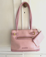 Expensive FRANCHETTI BOND baby pink suede leather shoulder bag handbag USED ONCE