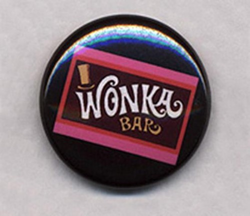 Wonka bar badge - wonka, button