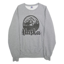 RUSSELL ATHLETIC Mens Grey Alaska Crew Neck L Sweatshirt Outdoor Graphic Print