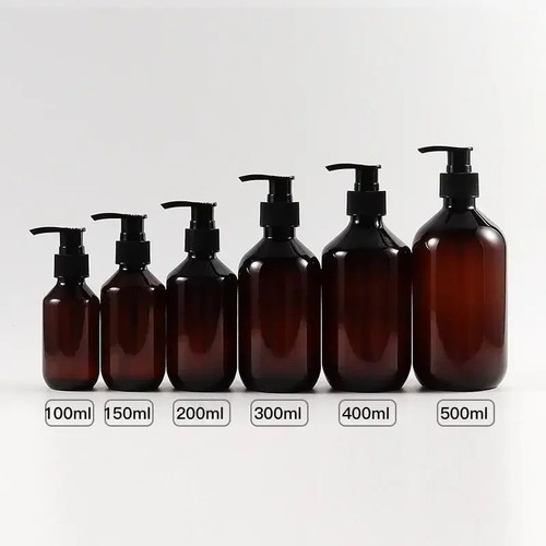 Amber refillable pump - amber, bottles