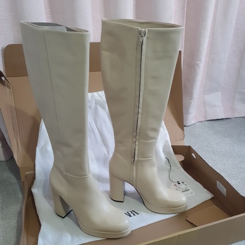 Zara leather boots - zara, knee