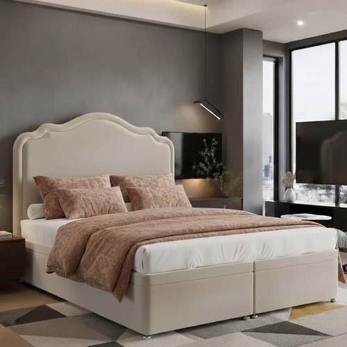 Arched plush velvet divan - arched,