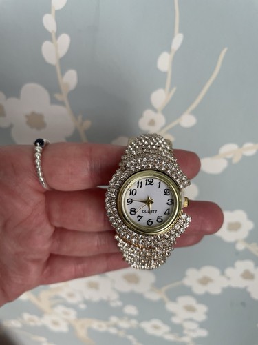 Gold and chunky rhinestone - gold,