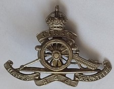 First Hants Royal Garrison Artillery Volunteers Cap Badge KC White Metal GAUNT