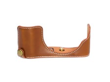 Half Shell Panasonic Lumix G DMC-GF7 Bag Case Faux Leather Brown CC1778B