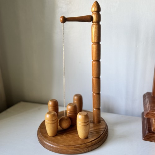 Vintage wooden table - wooden, skittles
