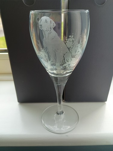 Labrador etched wine glass - labrador,