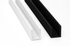 PVC U Channel Trim 1m  – Black & White – 6mm to 25mm – Edge Protection Strip