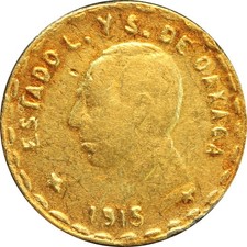 Mexico 5 Pesos Gold Oaxaca