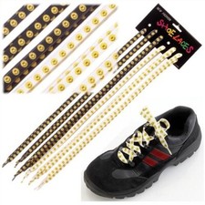 SMILEY FACE SHOELACES Trainers Sneakers Tennis Shoes Skater Punk Emo