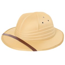  ADULTS EXPLORER SAFARI HAT JUNGLE HUNTER TROPICAL PITH HELMET FANCY DRESS