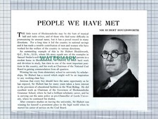 C4868) Sir Hubert Houldsworth Heckmondwike Yorkshire - 1952 Cutting