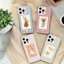 Cute Gingham Animal Pastel