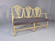 Hepplewhite Three Seater Settee New Grey Upholstery Reproduction  EB10993 VWOO