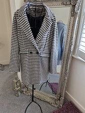 Womens Double Brasted  Dogtooth Jacket From Boohoo Size 16 With Front Pockets