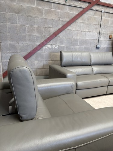 Luxury grey italian leather - grey,
