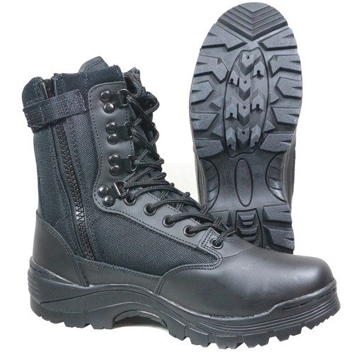 Black tactical army boot - black, with
