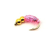 3 Grayling BOMB Flies UV Pink SHRIMP Scud NYMPH Trout Fly Fishing Size 10 12 14
