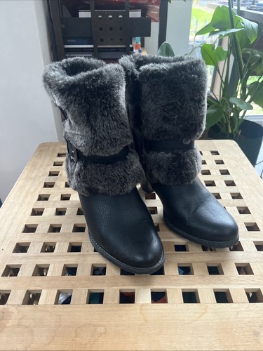 Size black faux - black, boots
