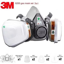 7in1 Original 3M 6200 6001 Face Dust Gas Mask Respirator Safe Painting Spraying