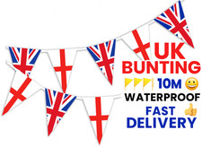 🇬🇧 England & Union Jack GB UK ALTERNATED Bunting 20/2000 Flags 10M/1000M 🇬🇧