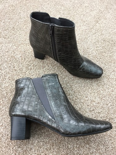 Lotus mock croc ankle boots - croc,