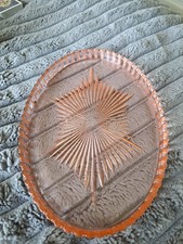 Vintage Pink Depression Oval