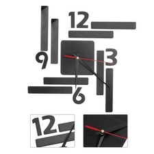  Stick on Wall Clock Silent Non Ticking Hanging for Decor Acrylic