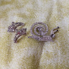 Snail Brooch & Earrings Costume Jewellery