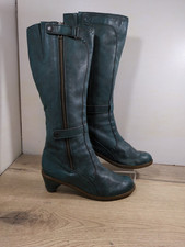 Dr martens Jenna teal blue mid calf heeled stiletto boots- Size 5 UK- Great Wear