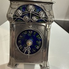 Archibald Knox Style Pewter Clock by AE Williams In Working Order Made In UK