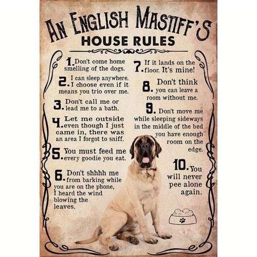 Vintage english mastiff house - english,