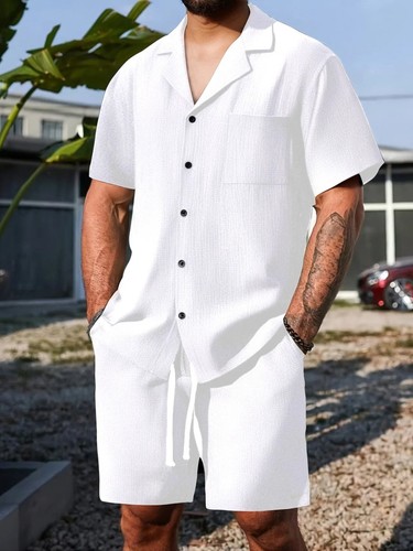 Men cotton linen two piece - linen, set