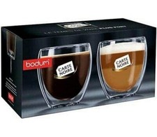Bodum Double Wall Glass Coffee Mugs Set of 2 Insulated Cups Heat Resistant 12oz