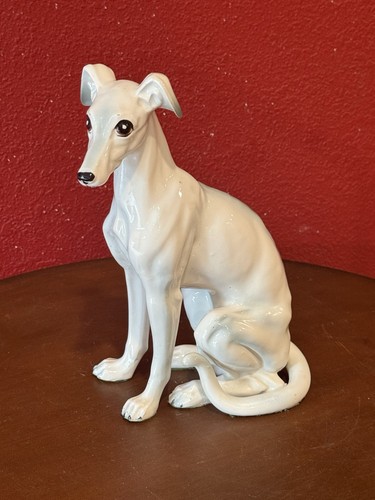 Vintage white greyhound dog - greyhound,