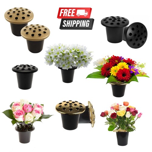 Grave vase memorial pot - grave, black